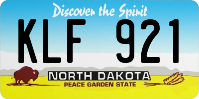 ND license plate KLF921