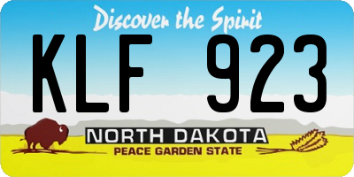 ND license plate KLF923