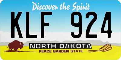 ND license plate KLF924