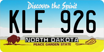 ND license plate KLF926