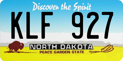 ND license plate KLF927