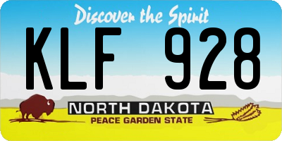 ND license plate KLF928