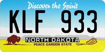 ND license plate KLF933