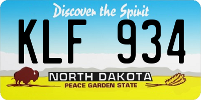 ND license plate KLF934