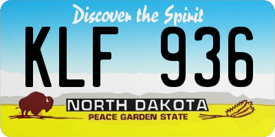 ND license plate KLF936