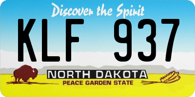 ND license plate KLF937