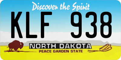 ND license plate KLF938