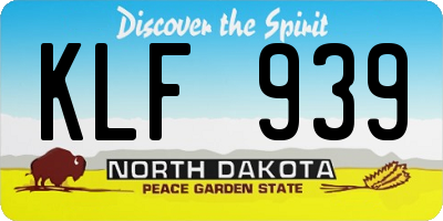 ND license plate KLF939