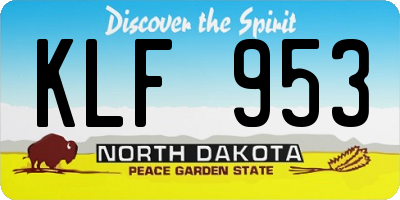 ND license plate KLF953