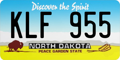 ND license plate KLF955