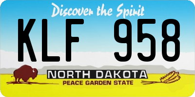 ND license plate KLF958