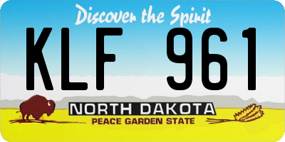 ND license plate KLF961