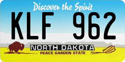 ND license plate KLF962