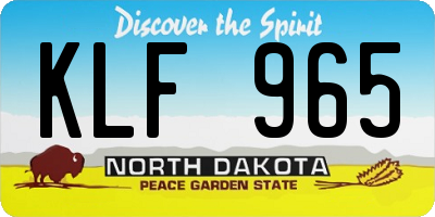ND license plate KLF965