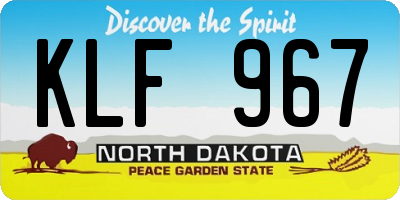 ND license plate KLF967