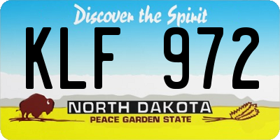 ND license plate KLF972