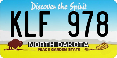 ND license plate KLF978