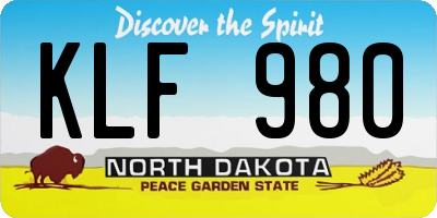 ND license plate KLF980