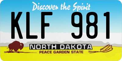 ND license plate KLF981