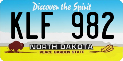 ND license plate KLF982