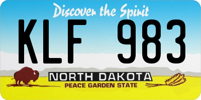 ND license plate KLF983