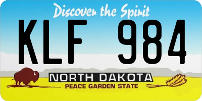 ND license plate KLF984