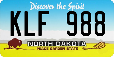 ND license plate KLF988