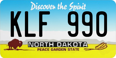 ND license plate KLF990