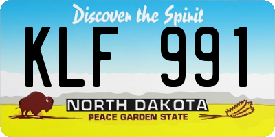 ND license plate KLF991