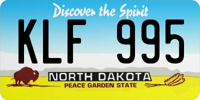 ND license plate KLF995