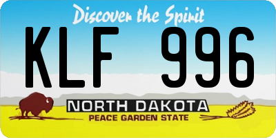 ND license plate KLF996
