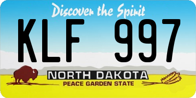 ND license plate KLF997