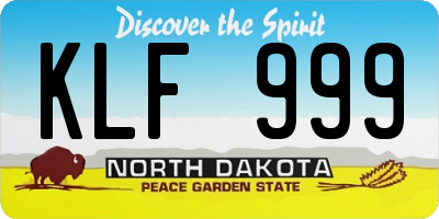 ND license plate KLF999
