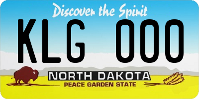 ND license plate KLG000
