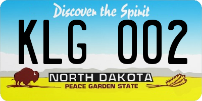 ND license plate KLG002