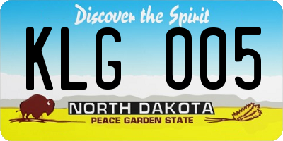 ND license plate KLG005
