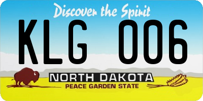 ND license plate KLG006