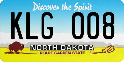 ND license plate KLG008