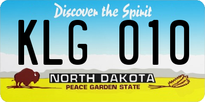 ND license plate KLG010