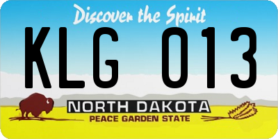 ND license plate KLG013