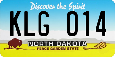 ND license plate KLG014