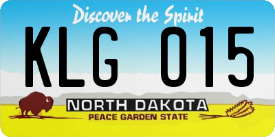 ND license plate KLG015
