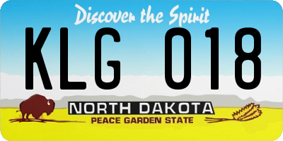 ND license plate KLG018