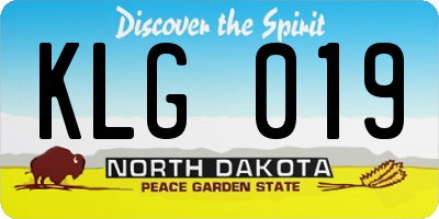 ND license plate KLG019