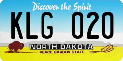ND license plate KLG020