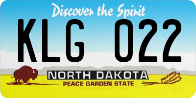ND license plate KLG022