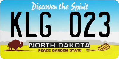 ND license plate KLG023