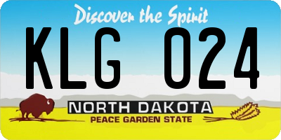 ND license plate KLG024