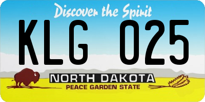 ND license plate KLG025