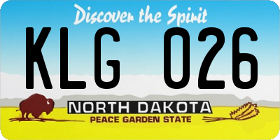 ND license plate KLG026